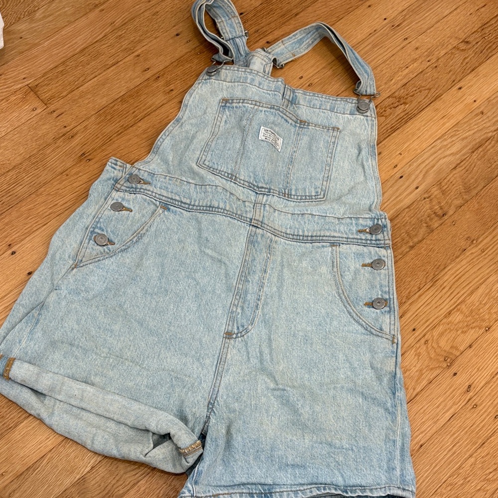 Levi's Light Blue Denim Short Overalls